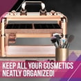 thumbnail image 5 of VER Beauty Armored Acrylic 2 Sliding Trays Professional Cosmetic Makeup Portable Travel Lockable Case Nail Tech Polish Organizer with Dividers (Rose Gold), 5 of 7