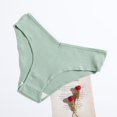 thumbnail image 1 of Braguitas de algodón con forma de V para mujer, con rosca, de color sólido europeo y americano, de cintura baja, transpirables, de doble capa, para niñas, 1 of 6