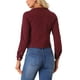 thumbnail image 3 of CHAQUETA DE DENIM CORTA SIN CUELLO DE MANGA LARGA PARA MUJERES INSPIRE CHIC XL ROJO OSCURO, 3 of 5