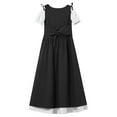 thumbnail image 6 of inhzoy Renaissance Dress for Girls Medieval Princess Costume Retro Lace-up Maxi Dress Halloween Dress up Short-sleeve-Black-A 10, 6 of 7