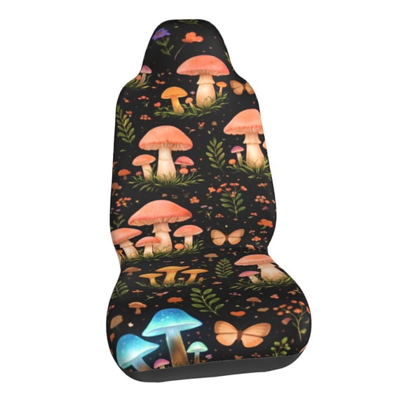 Woodland Mushroom Art Car Seat Covers Stretch Car Seat Protectors Universal Fit