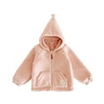 thumbnail image 2 of UQJfacai Boys Girls Fleece Jacket Fuzzy Sherpa Winter Coats Kids Cozy Hooded Zip Up Jackets with Pockets Casual Outerwear 8M-5T, 2 of 5