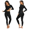 thumbnail image 3 of MISS COCOLI Thermal Underwear for Women Long Underwear Sets Crew Neck Thin Base Layers Sets, 3 of 6