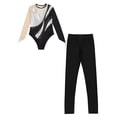 thumbnail image 3 of Alvivi Kids Girls Gymnastic Ballet Dance Leotard with Leggings Set Ice Skating Competition Costume Silver 6, 3 of 5