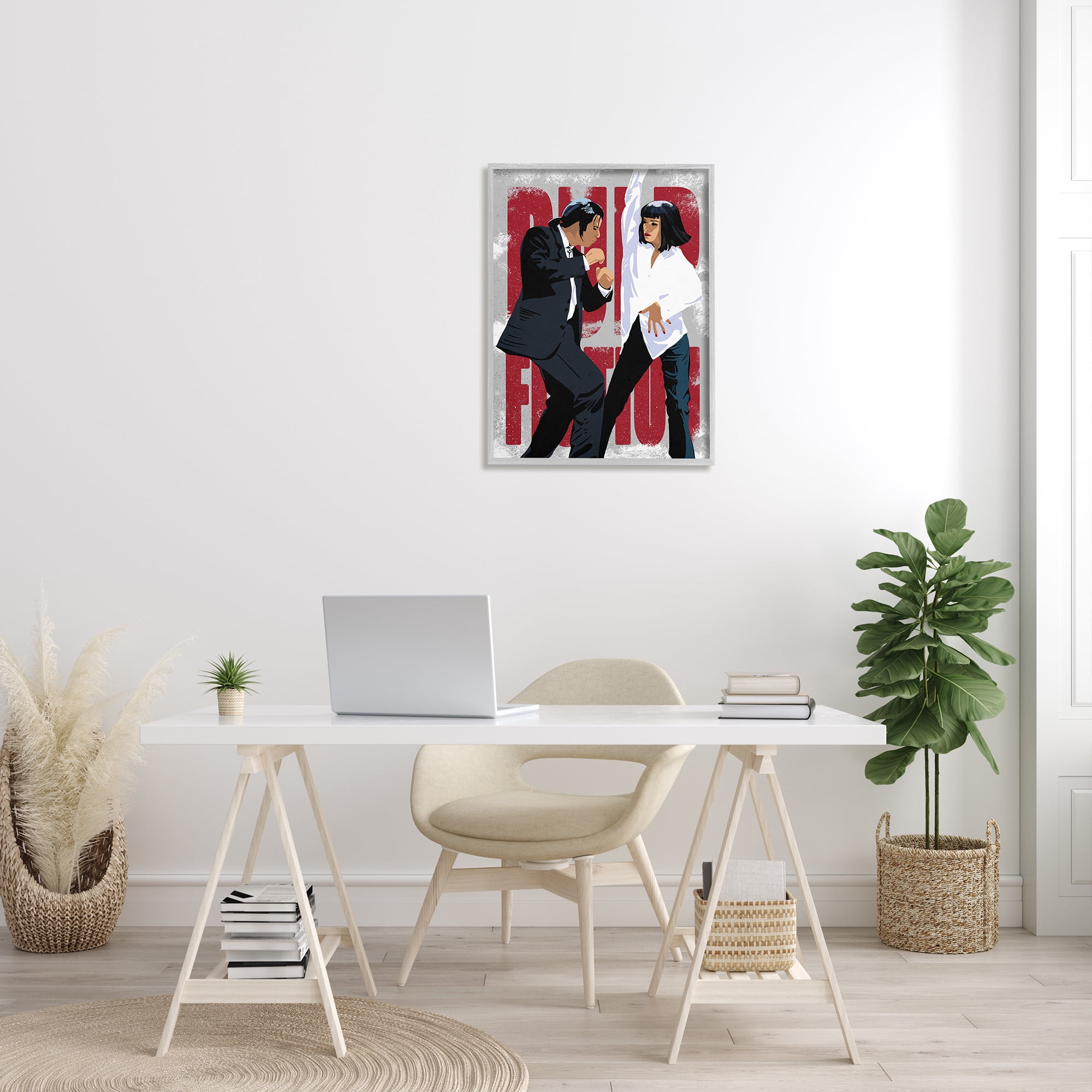 Stupell Industries Iconic Dancing Movie Scene Famous Actors Red Title Modern Painting Gray Framed Art Print Wall Art, 24 x 30, Design by Ros Ruseva