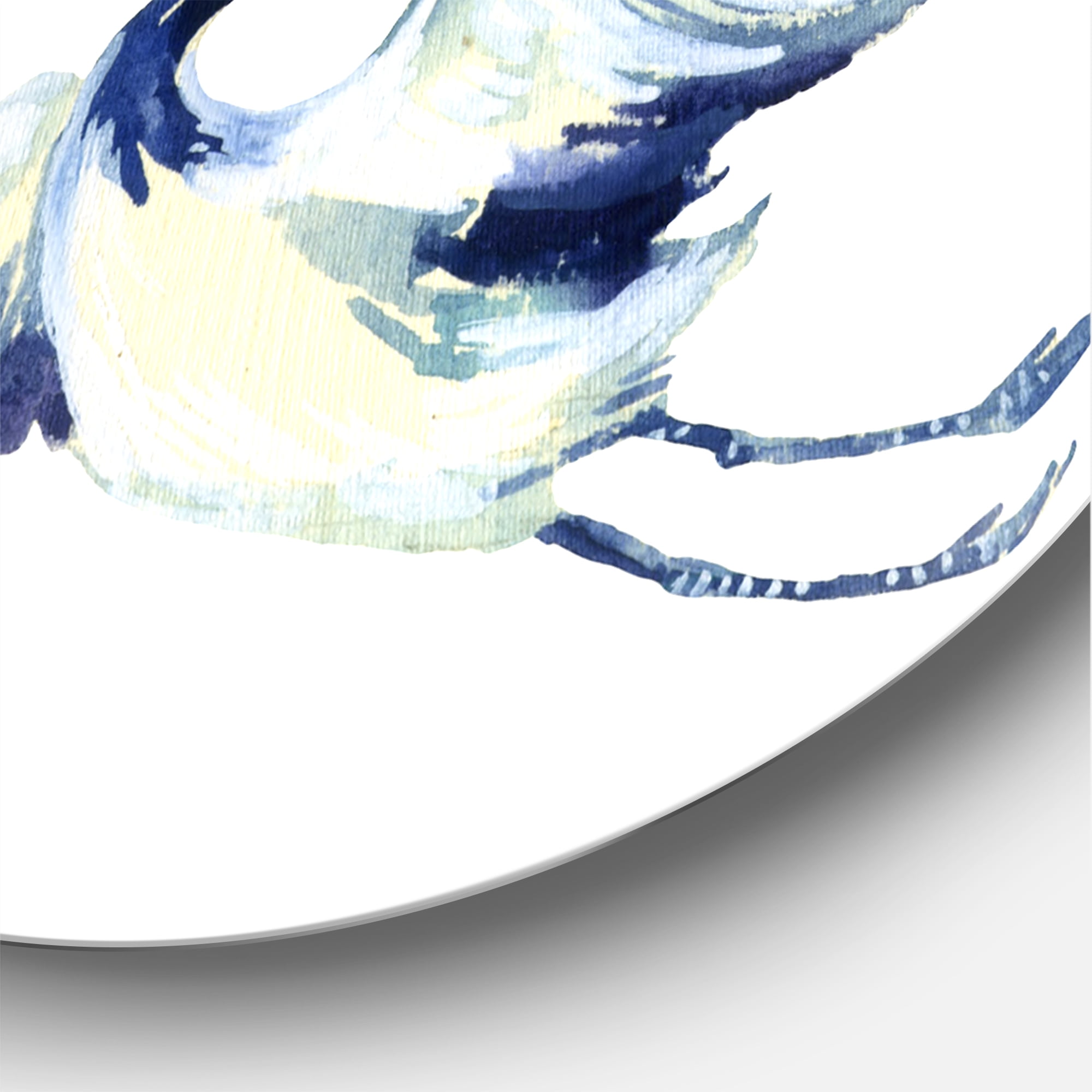 Designart 'Asian Crane Bird Impression II' Traditional Circle Metal Wall Art 23x23 - Disc of 23