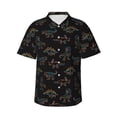 thumbnail image 1 of Balery Neon Dinosaur Camisas hawaianas de manga corta para hombre, camisas playeras de corte holgado, camisas de vacaciones con botones,Large, 1 of 7