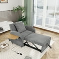 thumbnail image 2 of Miekor Furniture Convertible Single Chair Bed, 3 in 1 pull-out sofa bed comes with a computer board and USB ports. It can be used for both work and relaxation for various scenarios(Gray) MK2058, 2 of 8