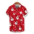 thumbnail image 4 of Yaoyar Mens Christmas Printed Shirt Funny Halloween Thanksgiving Christmas Button Down Short Sleeve Shirts, 4 of 6