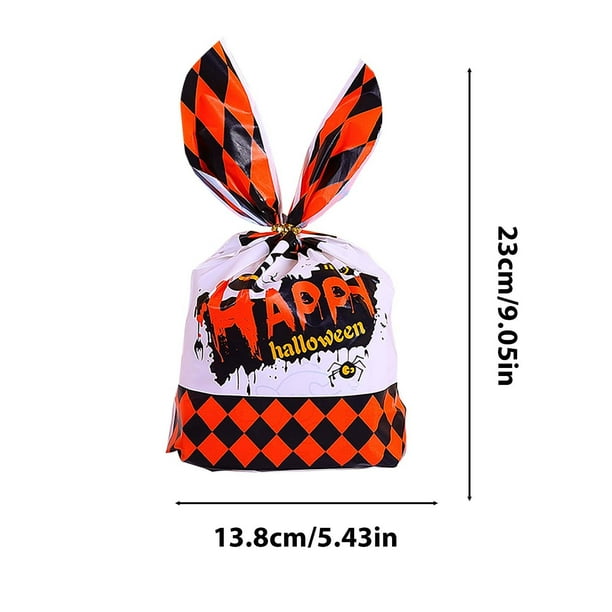 Pisexur Batería de cocina 50 bolsas de embalaje para orejas de Halloween, bolsas de dulces de calabaza, bolsas para refrigerios, bolsas para hornear galletas, bolsas para la cocina del hogar