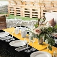 thumbnail image 4 of 1 Pack Plastic Table Cloth Cover + 1 Pack Satin Table Runner for Parties  Disposable Tablecloth for Rectangle Tables  Birthday Wedding Graduation Mather Valentine‘s Day Christmas Party Su, 4 of 8
