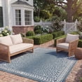 thumbnail image 3 of SAFAVIEH Courtyard Regent Animal Indoor/Outdoor Area Rug, Blue/Ivory, 6'7" x 6'7" Square, 3 of 11