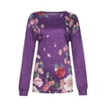 thumbnail image 3 of Qiopertar Chemise Imprimée Mode pour Femmes Col Rond Manches Longues Hauts Assortis Offres de la Semaine Liquidation à Moins de 5$ jusqu'à 90 % de Réduction, 3 of 5