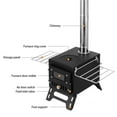 thumbnail image 5 of Burning Outdoor Camping Wood-burning Stove Firewood Burner  Stainless Steel Foldable Heater With Tent Fire Window  Patio Fireplace    Cooking  Ideal For  Picnics, 5 of 6