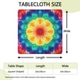 thumbnail image 2 of Rainbow Tie Dye Mandala Pattern Square Fitted Tablecloth with Elastic Edge,Square Table Cover,Washable Elastic Table Cover for Home Kitchen Party Decor 34"x34", 2 of 6