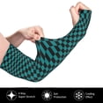 thumbnail image 2 of Honeii Black And Teal Checkerboard Print Cooling Sleeves for Sun Protection, Ice Silk Arm Sleeves with UV Protection, Perfect for Outdoor Sports, Golf, Cycling, Running,Fishing, 2 of 7