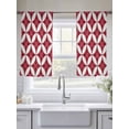 thumbnail image 5 of Red Geometric Sheer Curtains 54 Inch Length 2 Panels Set Window Treatments, Vintage Rhombus Circle Texture Rod Pocket Semi Curtains for Living Room/Bedroom/Kitchen Décor, 104"W x 54"L, 5 of 7