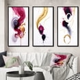 thumbnail image 1 of Designart "Fluidity Exquisite Magenta Ink Clouds V" Abstract Painting Framed Wall Art Set Of 3 - Gold Modern Frame Gallery Wall Set For Home Decor, 1 of 6