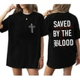 thumbnail image 5 of Unisex Christian T-Shirt, “Saved By The Blood” Double-Sided Vintage Jesus Graphic Tee, Faith-Based Shirt for Men and Women, Sizes S–5XL, 5 of 7