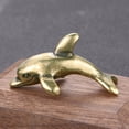 thumbnail image 7 of Shenmeida 2Pcs Vivid Dolphin Copper Sculpture Home Decor Modern Style Gold Decorative Ornaments for Living Room, Bedroom, Office Desktop, 7 of 7
