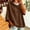 Brown, variant on Xdegoge Women's Oversized Poncho Hoodie Batwing Half Sleeve Pullover Sweatshirts High Low Hem Loose Fit Casual Fall Tunic Tops Slouchy Comfy Loungewear
