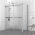 thumbnail image 6 of Vinnova Spezia 64" W x 76" H Double Sliding Frameless Glass Shower Enclosure Nickel, 6 of 13