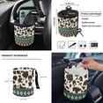 thumbnail image 4 of HUIACONG Aztec Cow Print 12 Pack Car Seat Cover Set Fashionable Car Steering Wheel Cover Car Seat Belt Pad Car Garbage Can Car Organizer Car Coasters Soft and Comfortable Easy to Install All Season, 4 of 6