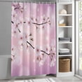 thumbnail image 5 of Spring Flowers Shower Curtain, 72" x 72", Japanese Cherry Blossom Watercolor Flowers Purple Waterproof Bathroom Curtain Washable Shower Curtain Set with 12 Hooks, 5 of 8