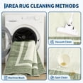 thumbnail image 6 of Hasoo 2′ x 6′ Green Washable Neutral Bordered Runner Rug for Kitchen Modern Stain Resistant Indoor Throw Carpet Home Decor, 6 of 6