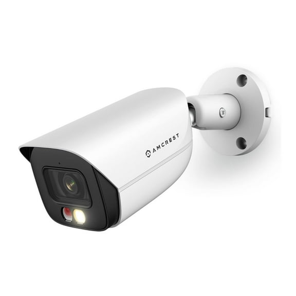 Amcrest AI Bullet IP PoE Camera w/ 49ft Color Night Vision, Security IP Camera Outdoor, Built-in Microphone, Human & Vehicle Detection, 129° FOV, 5MP@20fps IP5M-B1276EW-AI
