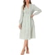 thumbnail image 2 of Vestido Floral de Mujer Inspire Chic de Manga Larga con Escote en V, Plisado, Fluido, Midi de Verano, S Verde, 2 of 5