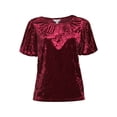 thumbnail image 5 of Time and Tru Women's Crushed Velvet Top with Short Sleeves, Sizes XS-XXXL, 5 of 5