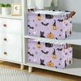 thumbnail image 2 of Yayeee Foldable Storage Basket for Shelves with Handles Waterproof Cloth Bins, Light Purple Halloween Black Cat, 2 of 7