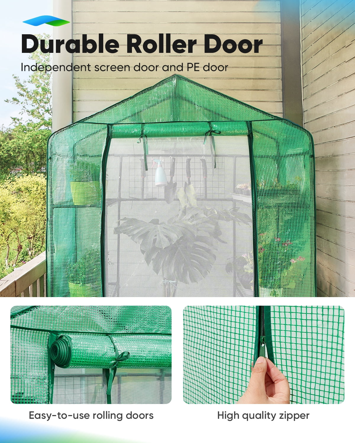 Quictent Mini Greenhouse 3 Tiers 12 Shelves 56"x 56"x77" Outdoor Walk In Gardening Planter Hot House PE Cover