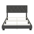 thumbnail image 5 of Boyd Sleep Diamond Black Linen Queen Size Fully Upholstered Platform Bed Frame with Adjustable Headboard, Qualified Box Spring or Foundation Required for Use, 5 of 14