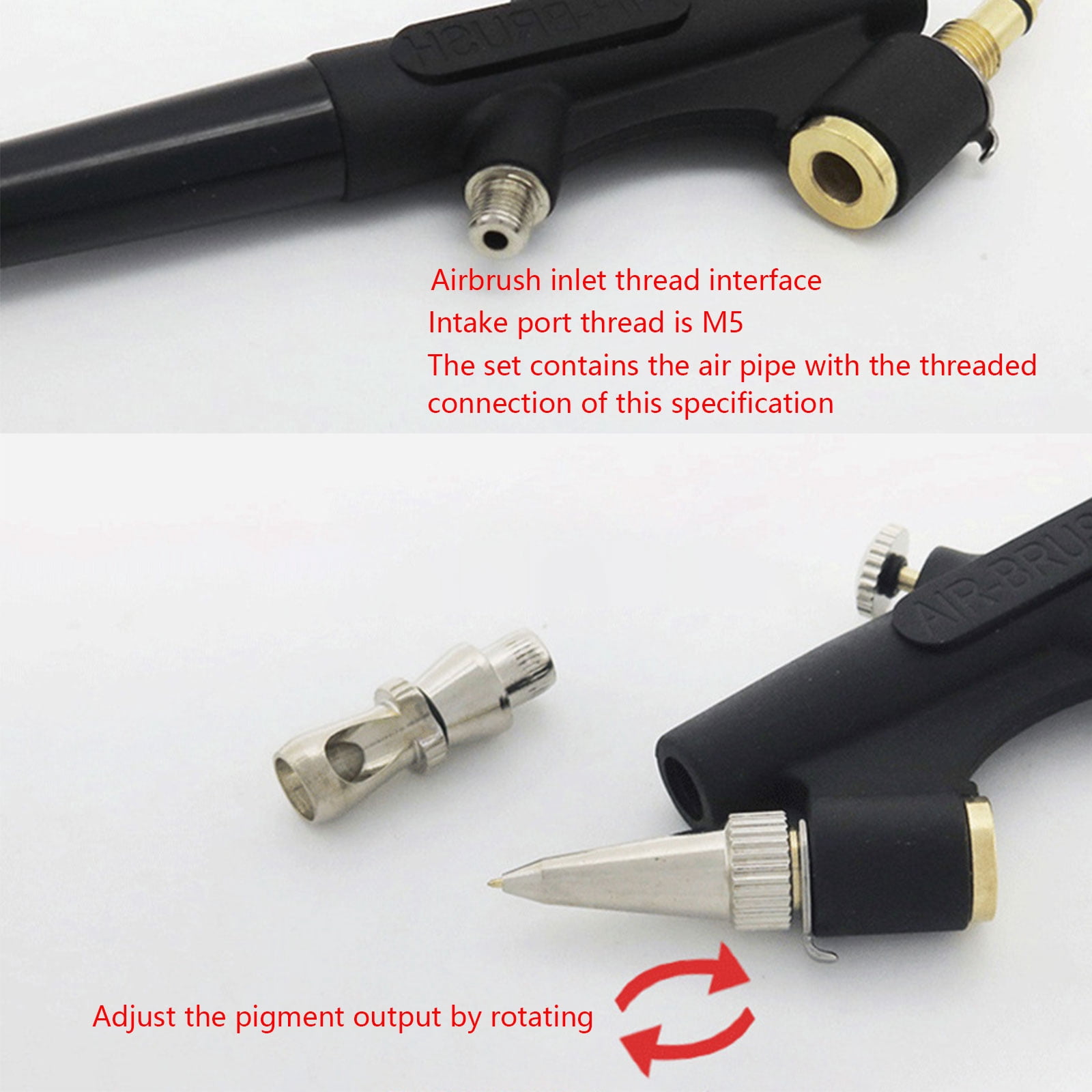 Airbrush Kit Mini Single Action Air Brush Set Siphon Feed 0.8mm Paint for w/ Hose 22cc Fluid Cups for Makeup H