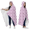 thumbnail image 2 of Wearable Blanket,Pink Butterfly Pattern Hooded Wearable Flannel Blanket for Adults & Teens,Winter Poncho Shawl Wrap Cape Cozy Anti-Pill,60"x80", 2 of 5