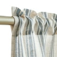 thumbnail image 4 of CURTAINKING Striped Kitchen Curtains Linen Cafe Curtains Semi-Sheer Farmhouse Tier Curtains 26x24 inch 2 Panels Short Curtains Rod Pocket Blue on Beige, 4 of 8
