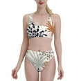 thumbnail image 2 of Picia Tropical Leaves Women's High Waisted Bikini Scoop Neck Swimsuit Two Pieces Bathing Suit-Large, 2 of 8