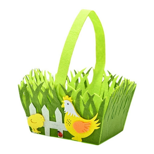 Kids Easter Baskets with Handle for Eggs Toys Candy Cute Gifts