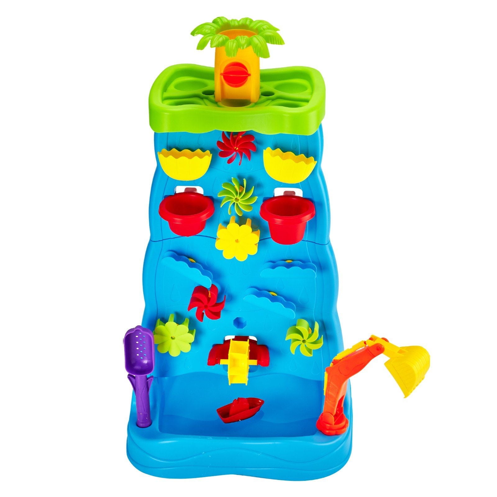 Double-Sided Waterfall Play Table for Toddlers - Sand & Water Sensory Bin