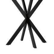 31.5 Inch Round Dining Table, Small Circle Kitchen Table with Metal Black Legs for 2-4 people,Modern Dining Room Table, Brown