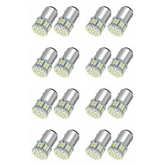 16Pcs 6000K White 1157 50SMD Tail Brake LED Lights Bulb BAY15D 12V