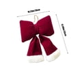 thumbnail image 3 of Red Flocked Bow for Christmas Tree Decorations, Festive Velvet Hanging Ornament for Windows and Holiday Arrangements, 3 of 6