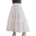 thumbnail image 2 of Girls Tiered Maxi Skirt, High Waist Fluffy Cake Long Skirt with Elastic Waist for Kids, 2 of 5