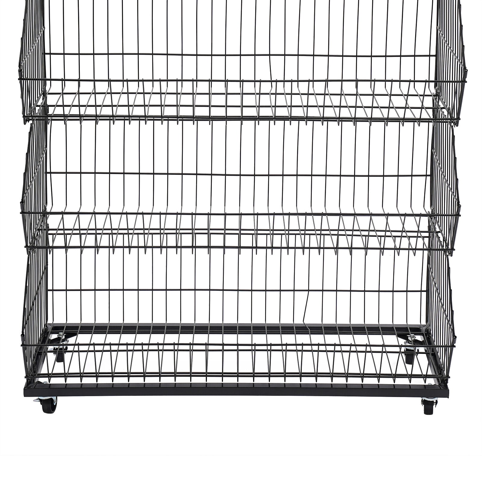 5 Tier Retail Display Rack,Large Wire Metal Mobile Supermarket Storage Shelf,Fruit Vegetable Snack Supply Basket for Home Store Market Black (90*43*136)