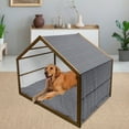 thumbnail image 2 of Striped Pet House, Style Pattern Geometric Trippy Forms Art Print, Outdoor & Indoor Portable Dog Kennel with Pillow and Cover, 5 Sizes, Multicolor, by Ambesonne, 2 of 4
