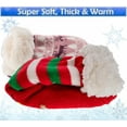 thumbnail image 5 of Women's Thermal Sherpa Slipper Socks (2 Pairs) - Plush Fleece, Warm & Toasty Footwear for Cold Winter Weather – Non-Skid Gripper Bottom, for Cozy Indoor Nights & Christmas Holidays - Red Reindeer, 5 of 8