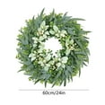 thumbnail image 3 of 24" Artificial Eucalyptus Wreath for Front Door, Large Greenery Wreath with White Berries, Farmhouse Outdoor Spring Summer All-Season Wreath, Rustic Window Wall Porch Décor,Green Leaf Door Decoration, 3 of 7