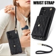 thumbnail image 5 of Allytechgroup for Samsung Galaxy A13 4G Wallet Case with 5 Cards Holders, Detachable Hand Strap & Shoulder Lanyard RFID Blocking Shockproof Protective Phone Case for Girls Women, Black, 5 of 8